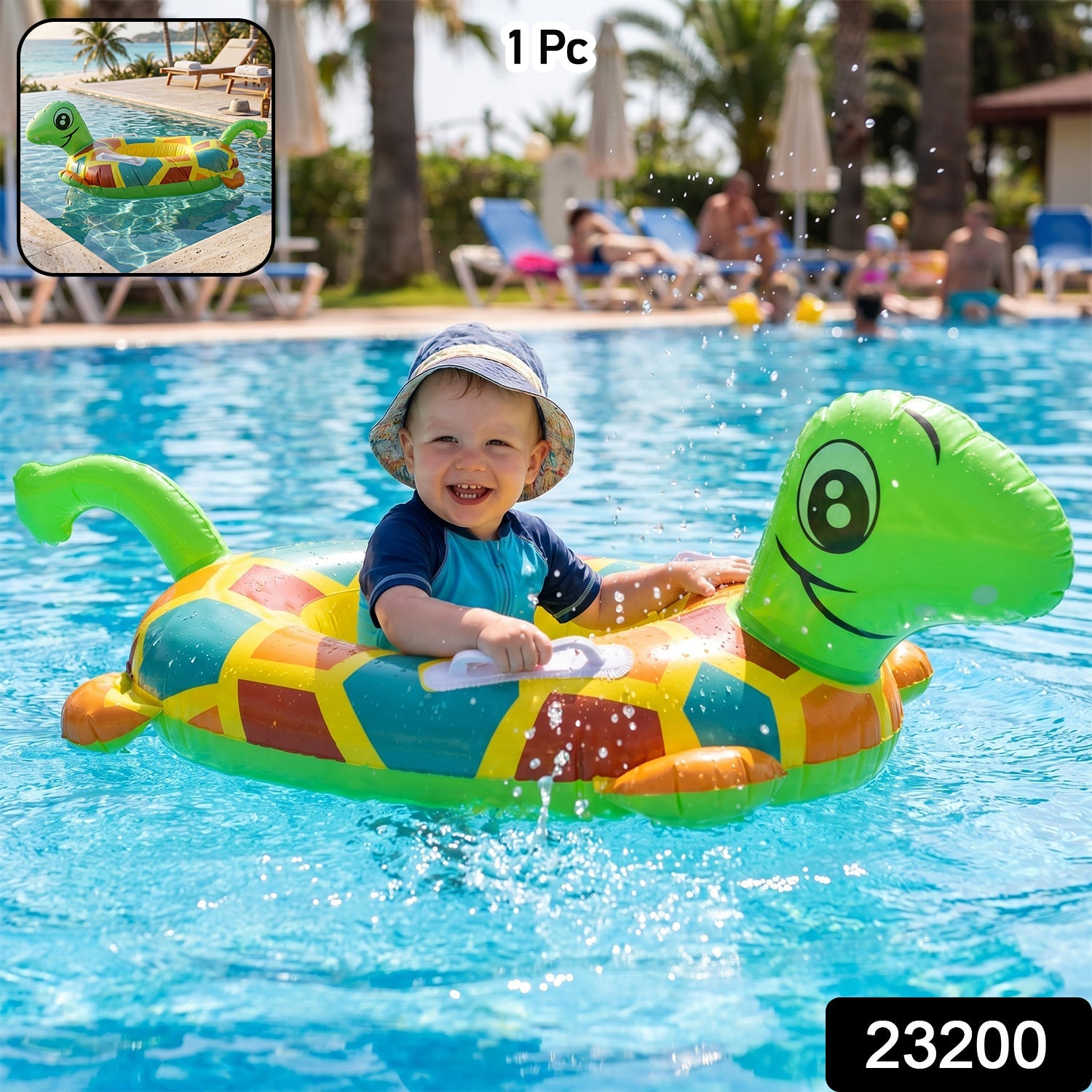 Turtle design kids swim ring pool float inflatable
