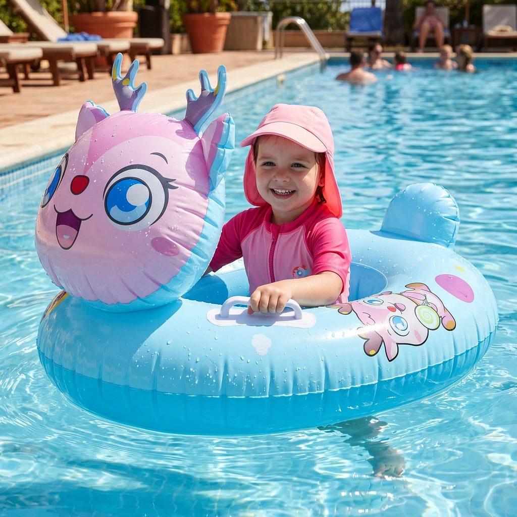 Kids pool float with easy grip handle for water activities