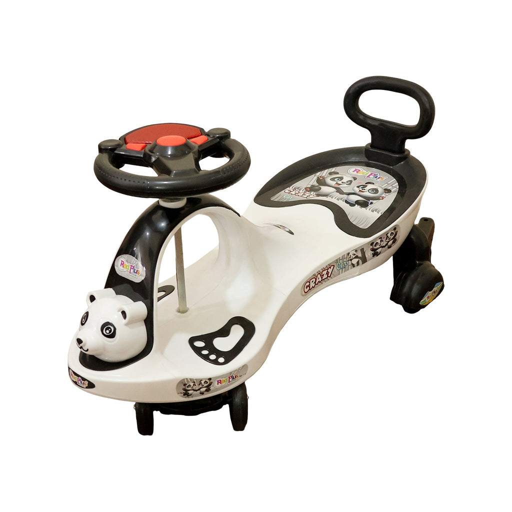 Brightly colored baby magic swing car toy promoting coordination skills