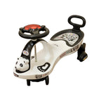 Brightly colored baby magic swing car toy promoting coordination skills