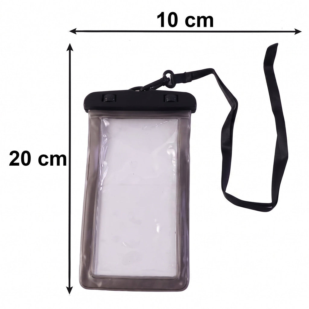 Top view of waterproof phone case showing touchscreen access