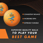 Single orange 3-star table tennis ball showing seamless surface