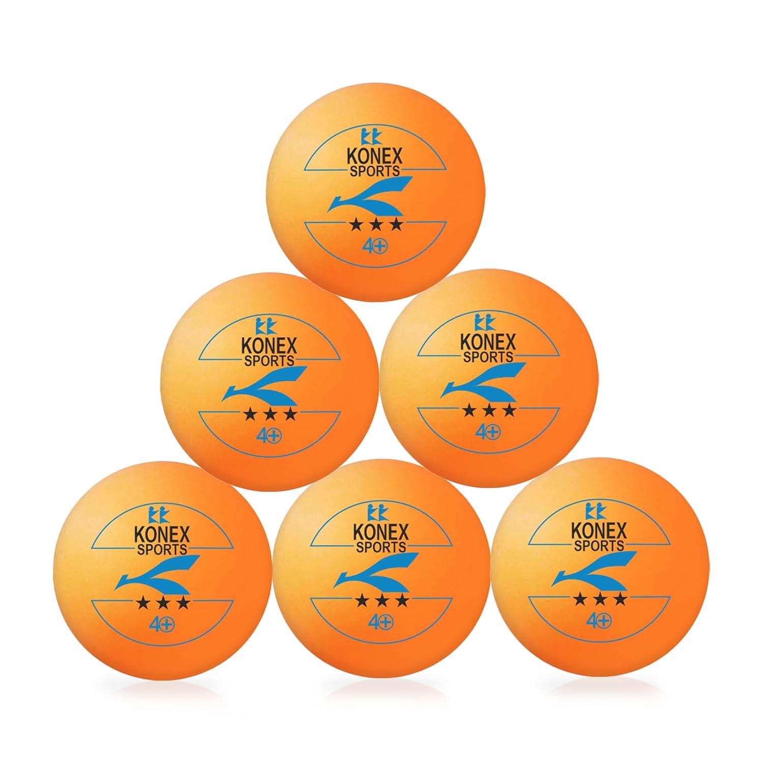 Six-pack of professional 3-star table tennis balls for competitive play