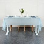Close-up of disposable plastic table cover material texture