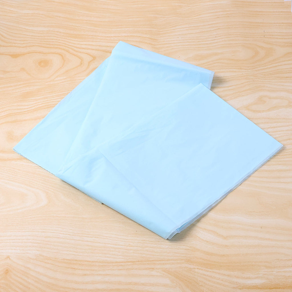 Disposable plastic table cover protecting table edges effectively