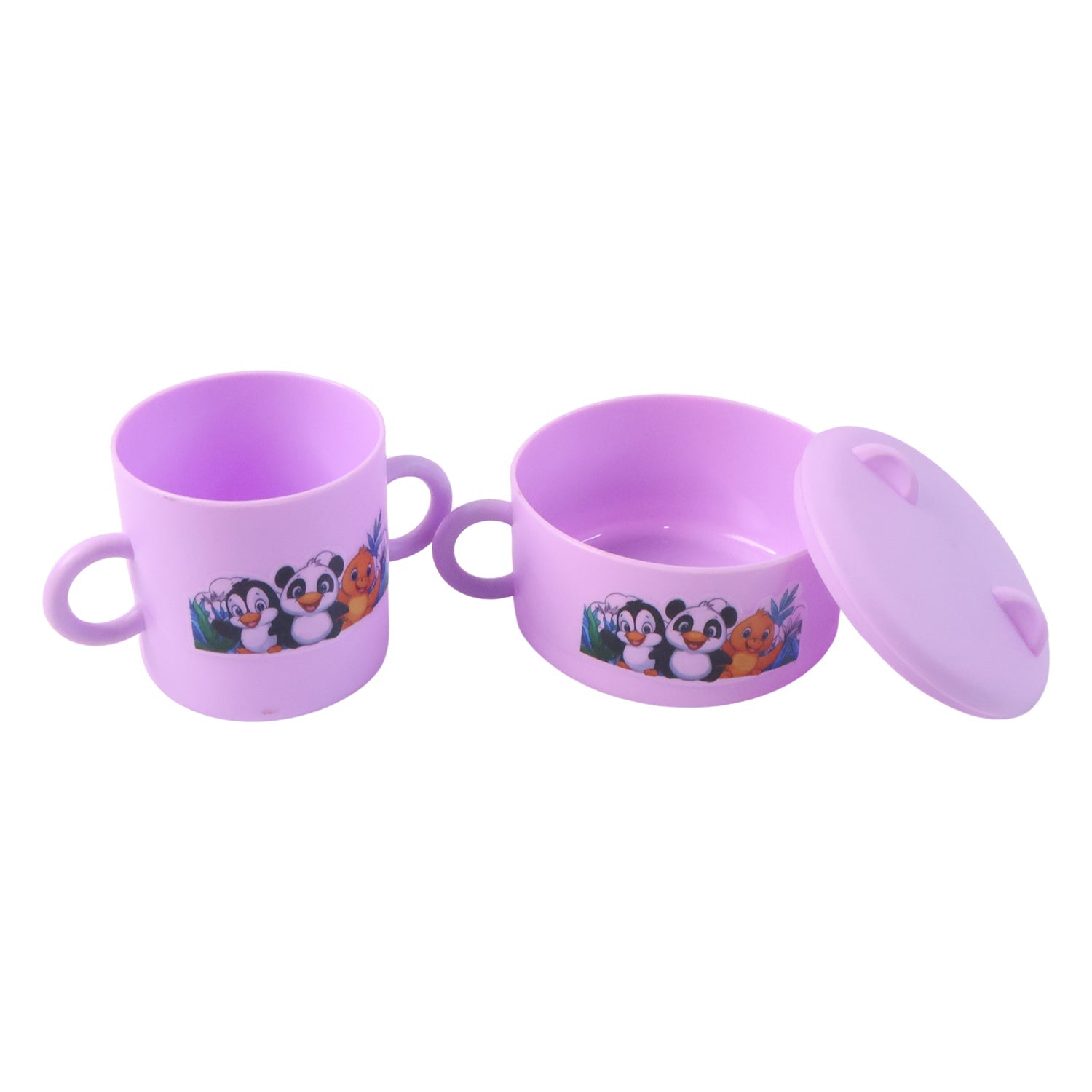 Cartoon design kids dining tableware with separate meal compartments