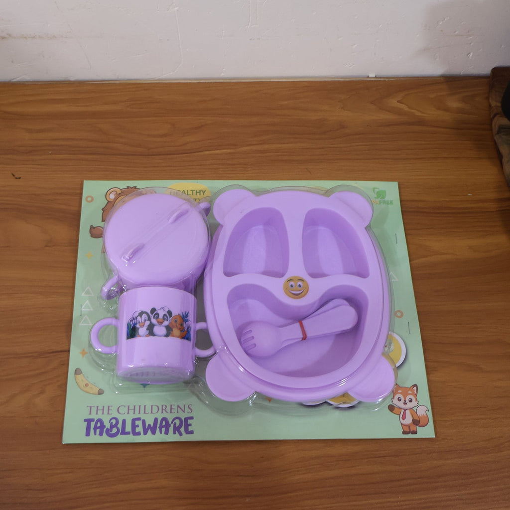 Children’s Tableware Dining Set displayed with utensils and plate for toddlers