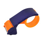 Packing tape dispenser with safe cutter for adhesive tape rolls
