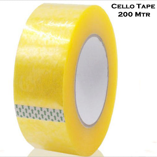 Close-up of the strong self-adhesive transparent tape on a dispenser.