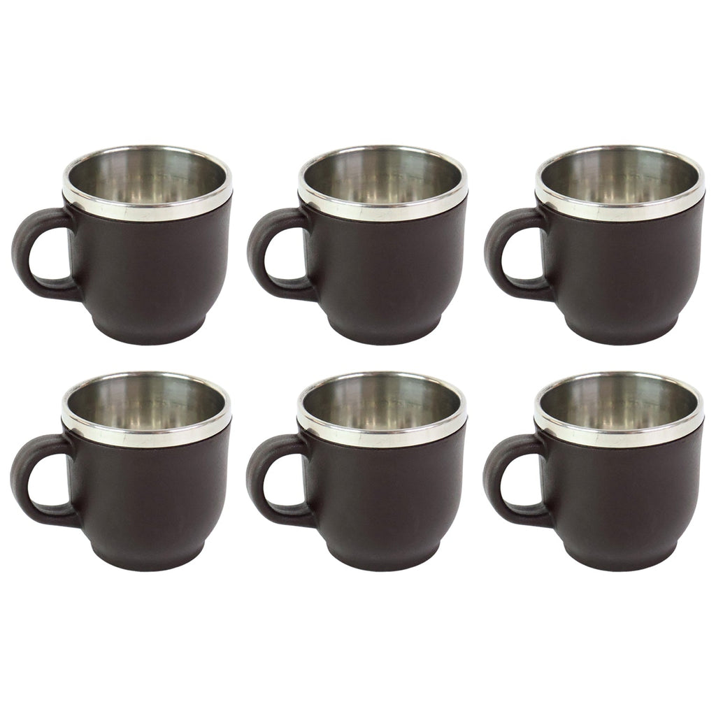 100ML compact stainless steel cappuccino mug from Apex six piece set