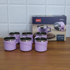 Heat-safe Tea Coffee Cup Set being used for a hot beverage, demonstrating comfort.