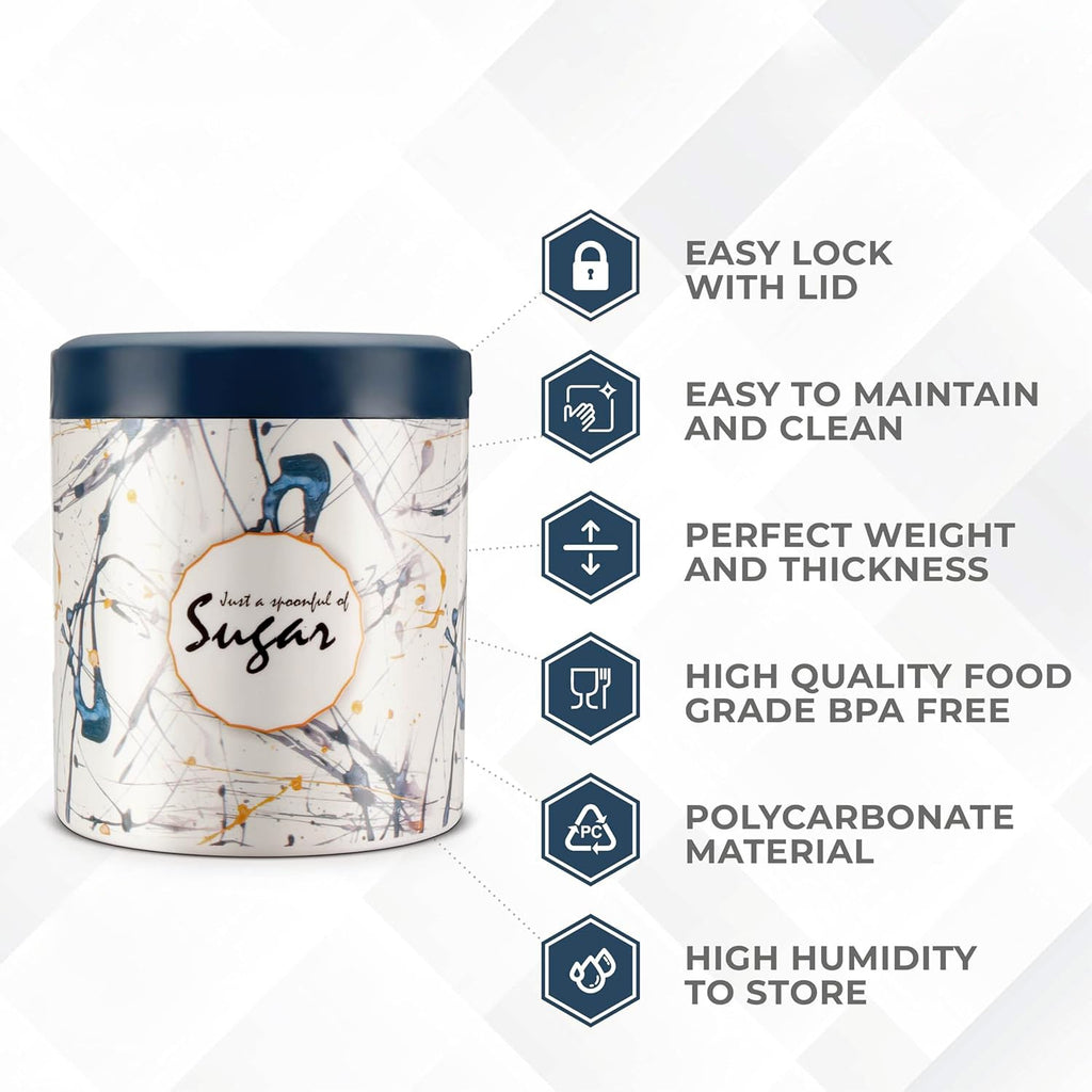 Stylish three-piece kitchen container set with flavor-themed prints for storage
