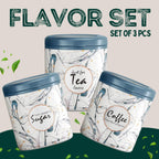 Multipurpose plastic tea, coffee, and sugar canister set with airtight lids