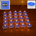 Pack of 25 mix color scented tea light candles creating warm ambiance