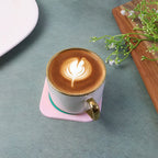 Fresh lemon slice design featured on round silicone drink coaster