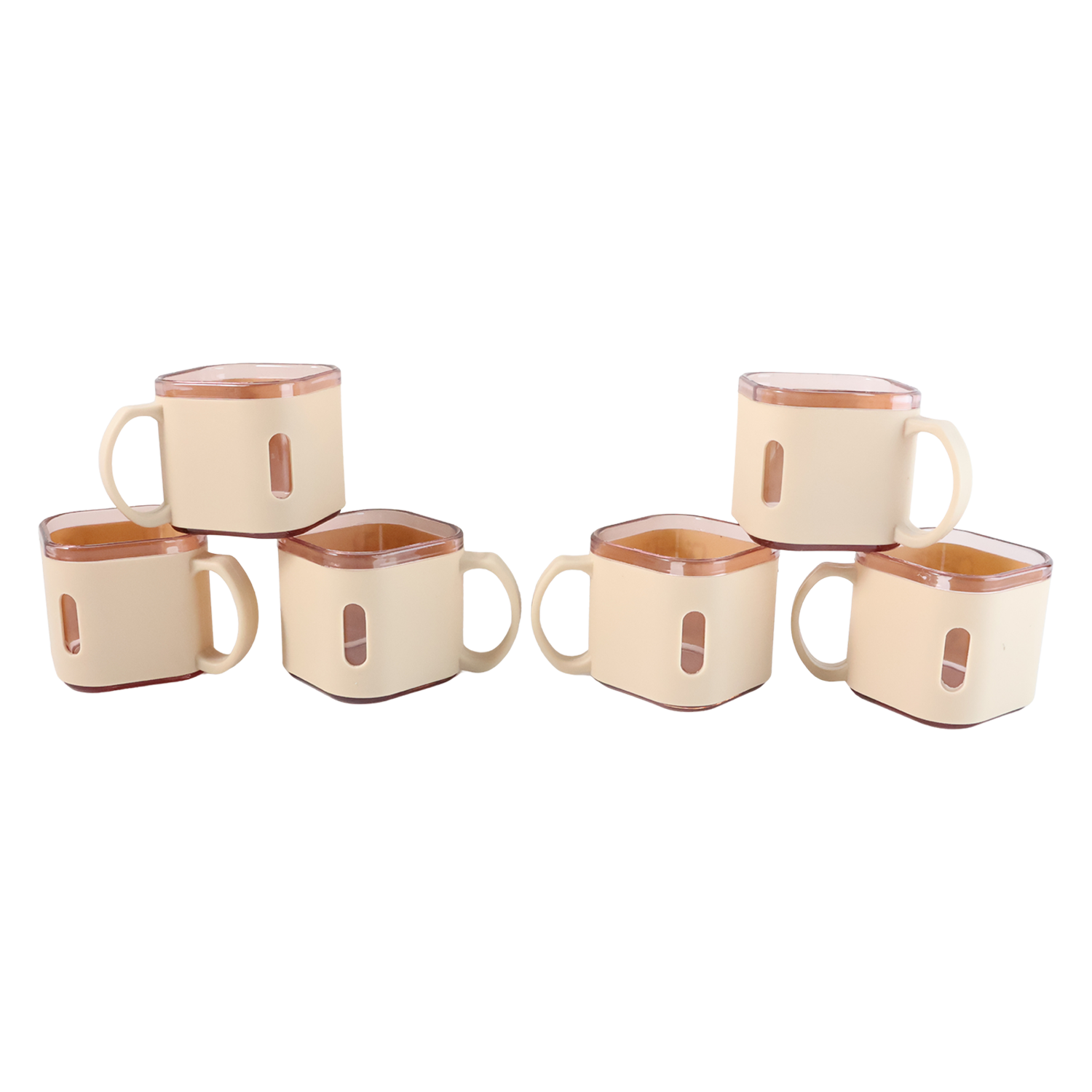 Stylish square tea cup with tea being poured