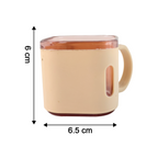 Dimensions and size chart of square tea cup set