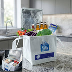 Insulated thermal lunch bag with aluminium foil lining for hot and cold meals