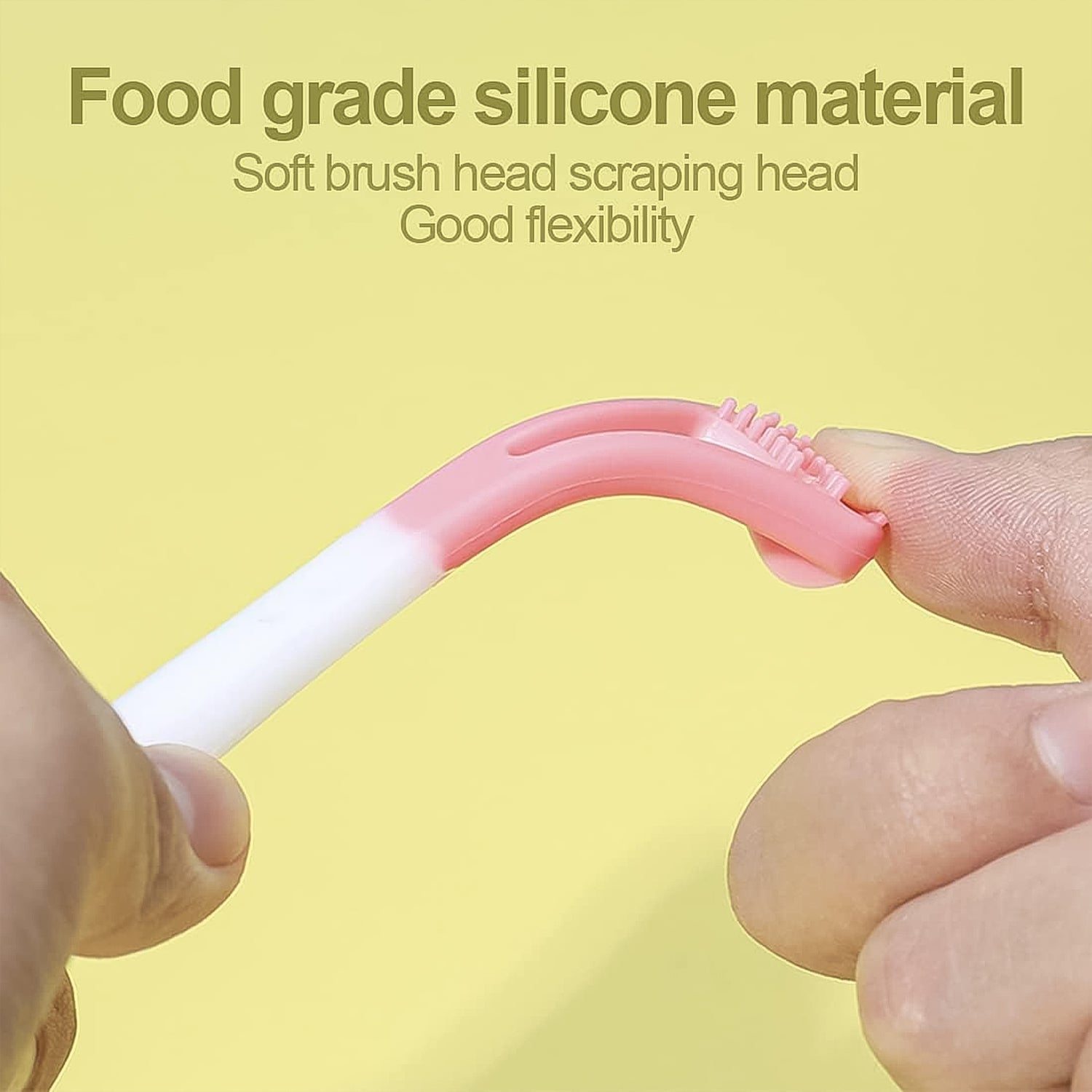 Ergonomic handle of baby tongue cleaner for comfortable grip