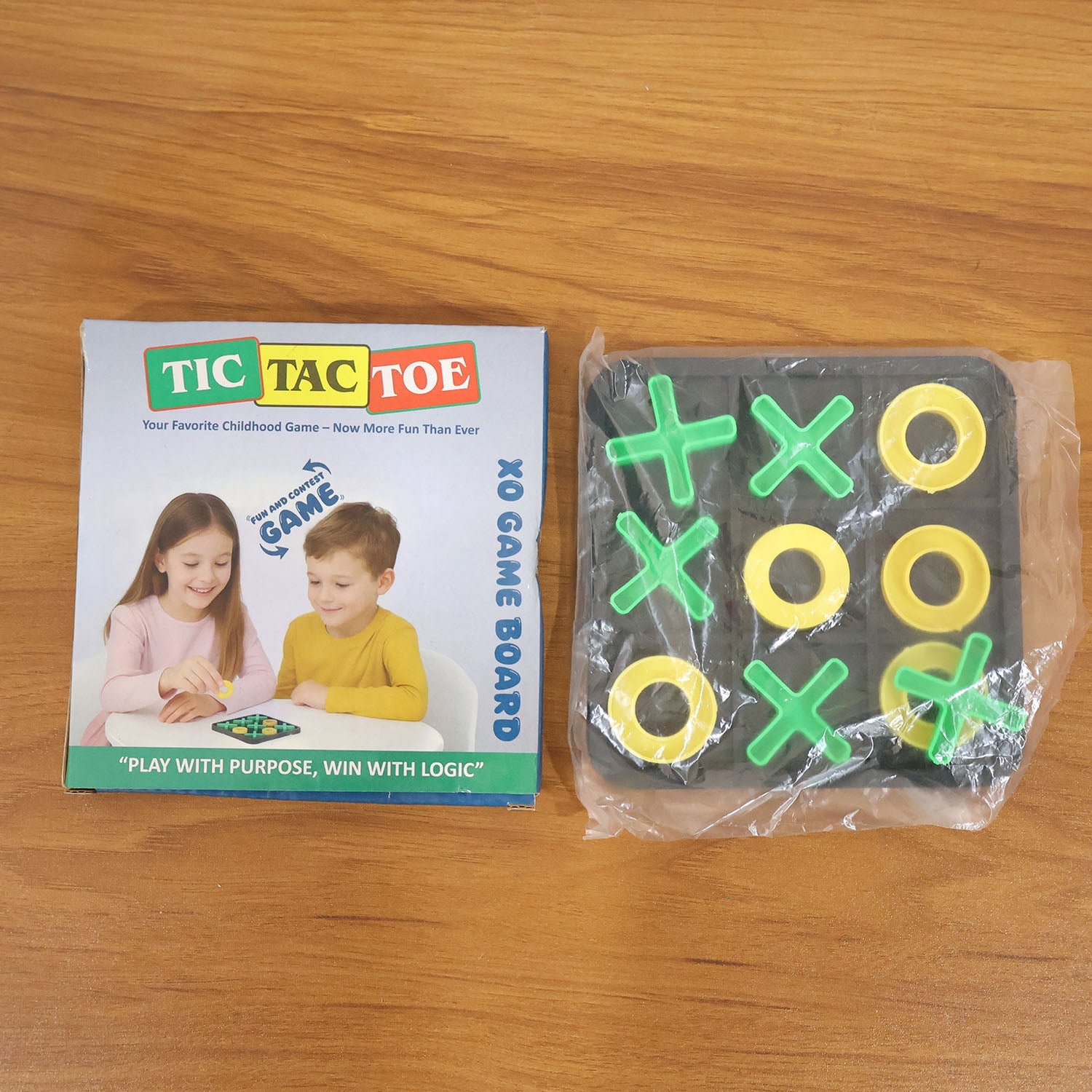 Classic Tic Tac Toe game board live gameplay indoors