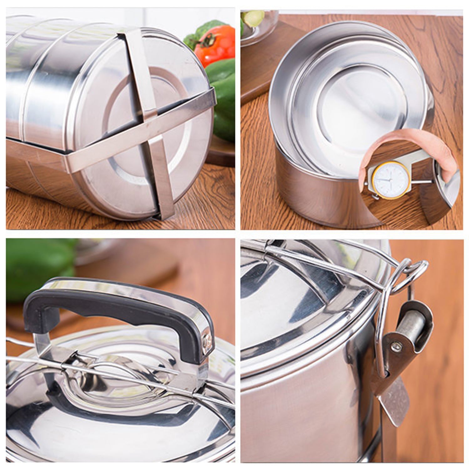 Open lunch box showcasing its five separate sections for meal prep.