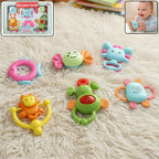 Colorful 6-in-1 baby rattle set designed for sensory development