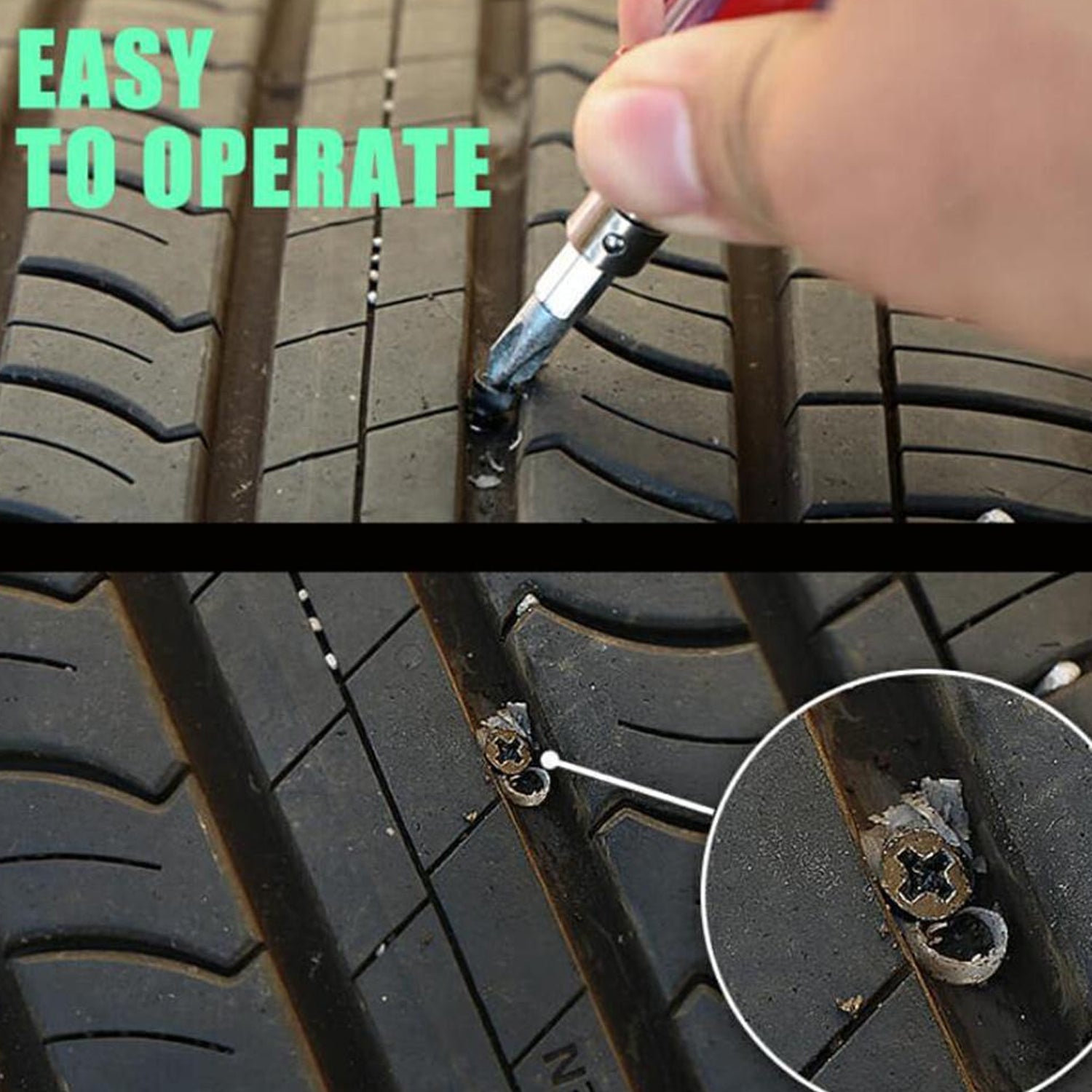 Size comparison of tire repair plugs