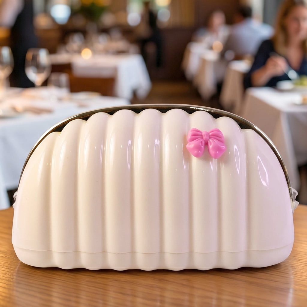 Compact shell tissue holder for desks and cars