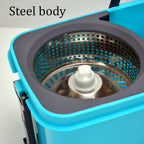 Pro Clean Spin Mop demonstrating its 180-degree rotating mop head for corners.