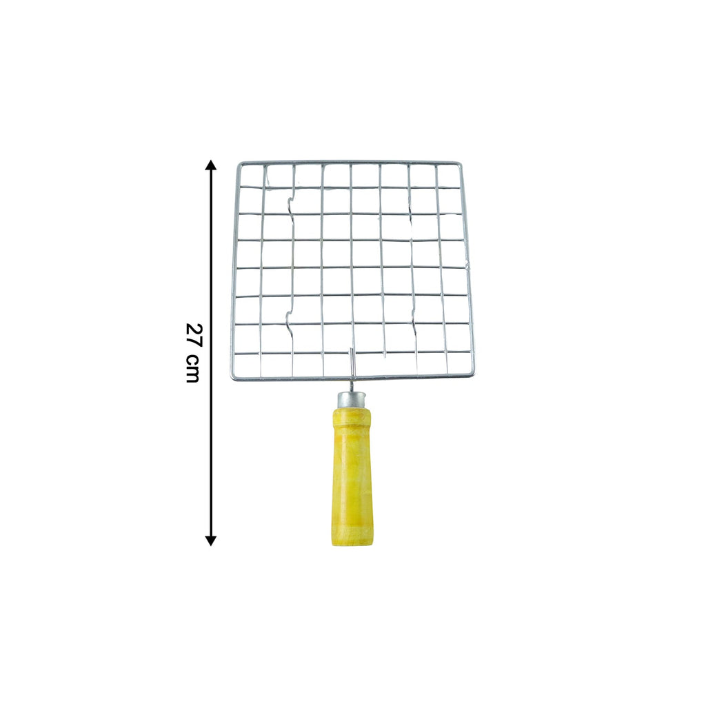 Square stainless steel Roaster Jali, ideal as a versatile kitchen grill.