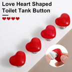 Side view of heart-shaped yellow toilet flush button with smooth finish
