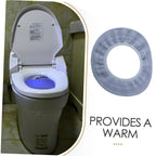 Hygienic toilet seat protector cover in bathroom setting