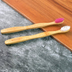 Eco-friendly bamboo toothbrush with medium bristles and biodegradable handle