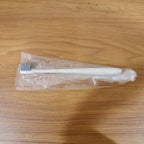 Detailed view of the natural wheat straw handle of the MintGuard Soft-bristle Toothbrush.
