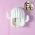 Wall mounted cactus toothbrush holder with dust-proof cover protecting toothbrushes