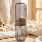 Space saving foldable glass container for travel