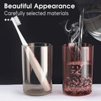 Plastic toothbrush holder set with multi-compartment organizer mounted on wall