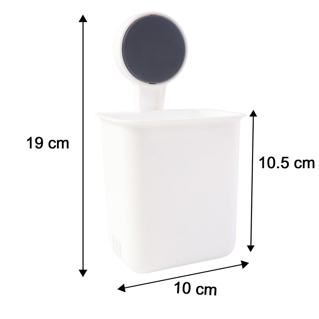Infographic illustrating dimensions of the wall mounted toothbrush holder.
