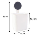 Infographic illustrating dimensions of the wall mounted toothbrush holder.