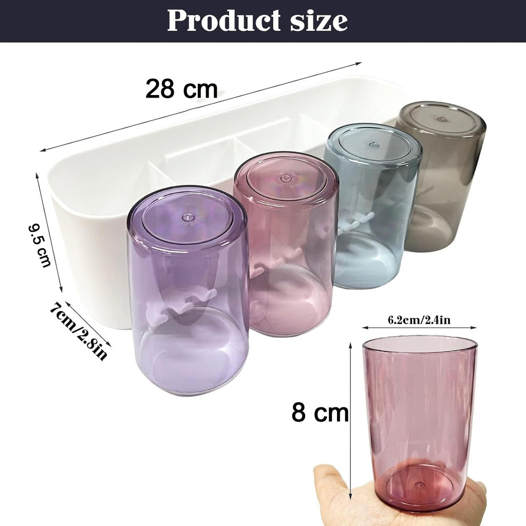 Space saving toothbrush holder fixed on bathroom wall for family use