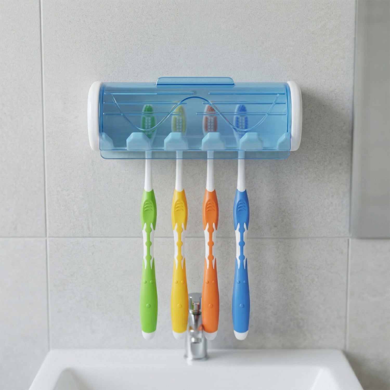 Toothbrush holder storing multiple toothbrushes