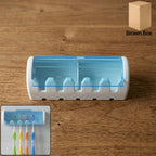 Wall mounted toothbrush holder with protective cover in bathroom
