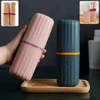 Portable toothbrush case 2-pack with secure plastic cover for travel hygiene
