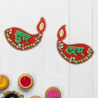 Festival decoration featuring traditional Shubh Labh symbols for a warm home