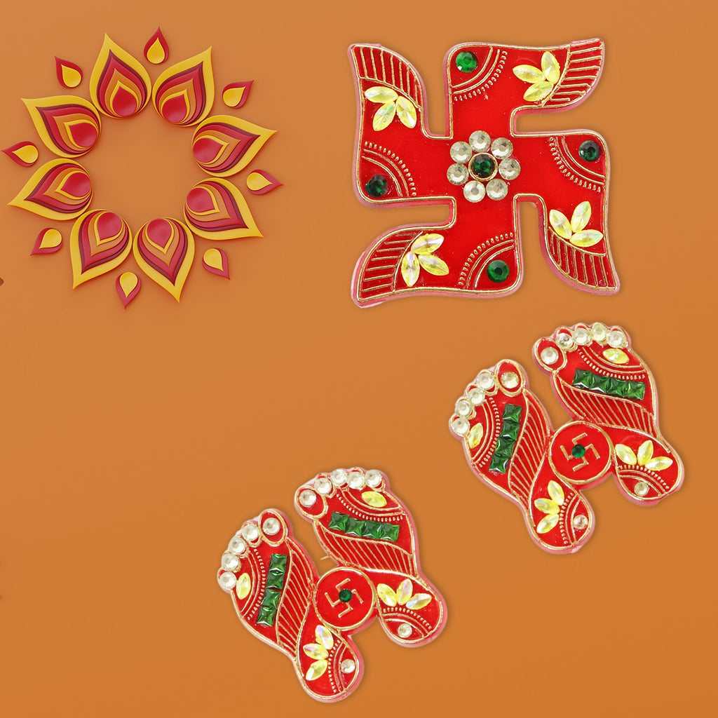 Close-up of intricate craftsmanship on Shubh Labh decorative door hanging pieces