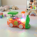 Kids transparent train toy with LED lights and moving wheels