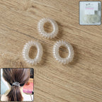 Transparent spiral hair ties with coil structure for secure hold