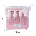 Refillable travel cosmetic bottles and cream jar for grooming and skincare