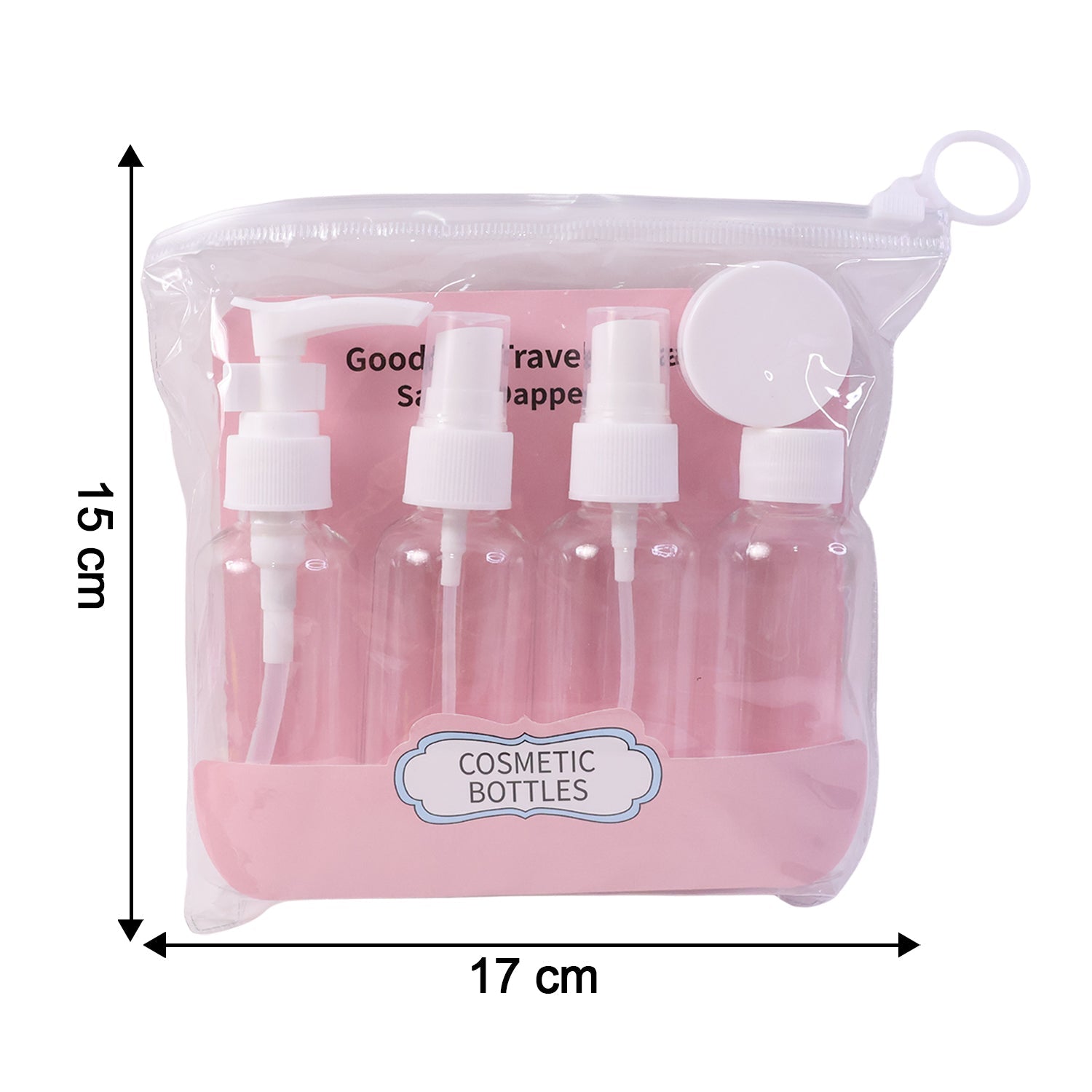 Refillable travel cosmetic bottles and cream jar for grooming and skincare