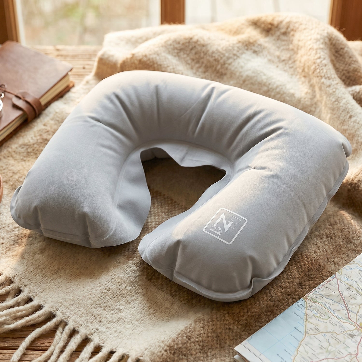 Complete travel sleep kit with neck pillow, eye mask and earplugs